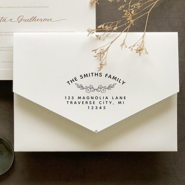 Carimbo Auto Entintado Endereço de devolução do Nome da Família de Ramifi (Criador carregado)