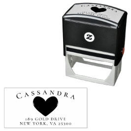 Carimbo Auto Entintado Endereço de Devolução do Nome da Família do Amor