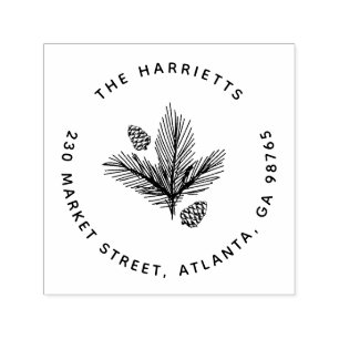 Carimbo Auto Entintado Endereço de Devolução do Nome da Família do In