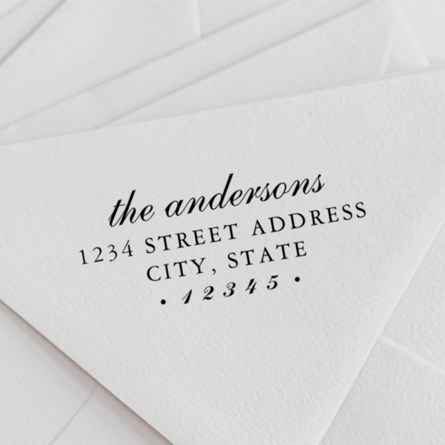 Carimbo Auto Entintado Endereço de Devolução do Nome da Família do Script (Criador carregado)