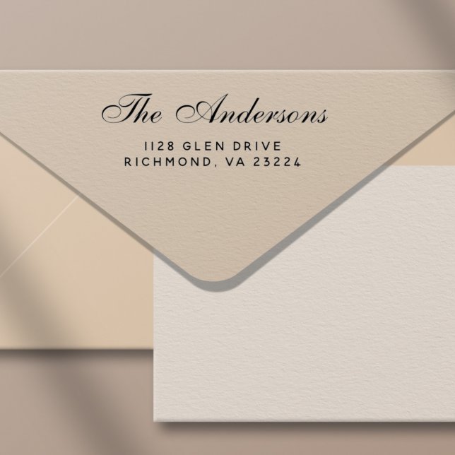 Carimbo Auto Entintado Endereço de Devolução do Nome da Família do Script (Timeless Elegance, Effortless Convenience)