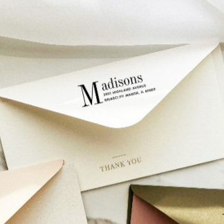 Carimbo Auto Entintado Endereço de devolução do nome da família em negrit