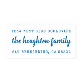 Carimbo Auto Entintado Endereço de devolução do nome da família escrito m