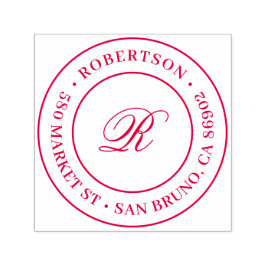 Carimbo Auto Entintado Endereço de Devolução do Nome da Família Inicial d