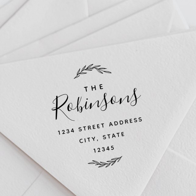 Carimbo Auto Entintado Endereço de devolução do nome da família Laurel Mo (Criador carregado)