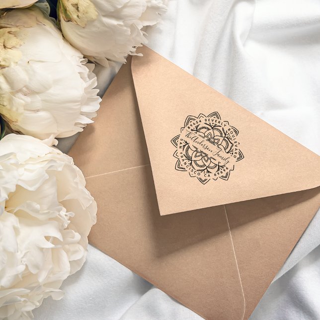 Carimbo Auto Entintado Endereço de devolução do nome da família Lotus Man (Criador carregado)