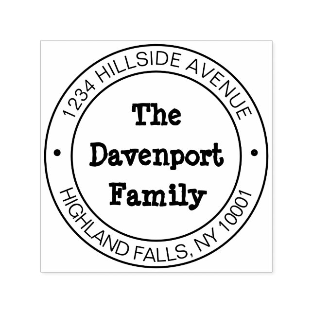 Carimbo Auto Entintado Endereço de Devolução do Nome da Família Manuscrit (Design)