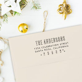 Carimbo Auto Entintado Endereço de devolução do nome da família manuscrit