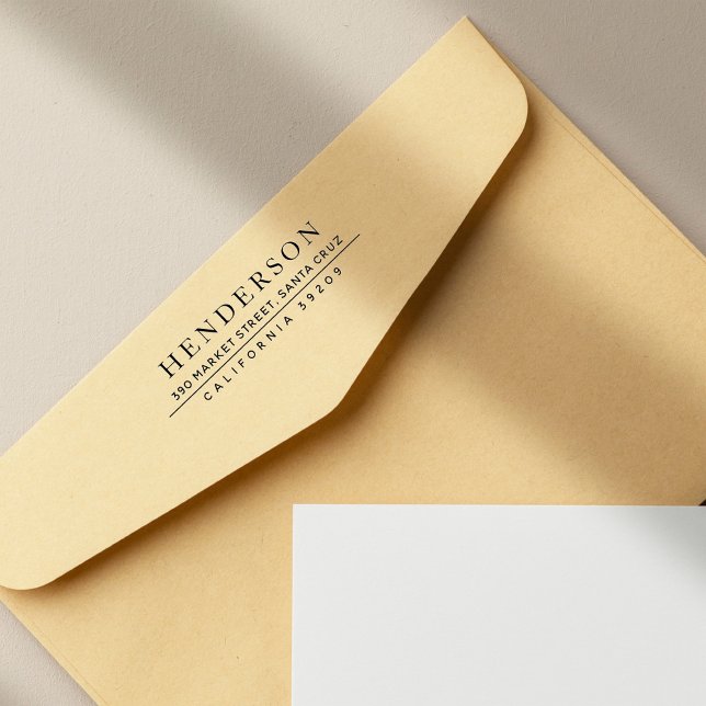 Carimbo Auto Entintado Endereço de devolução do nome da família minimalis (Criador carregado)