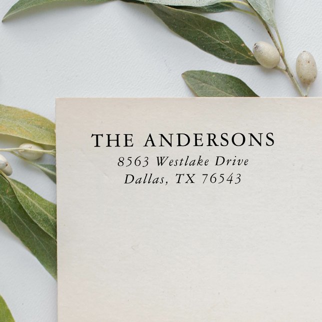 Carimbo Auto Entintado Endereço de Devolução do Nome da Família Moderna C (Criador carregado)