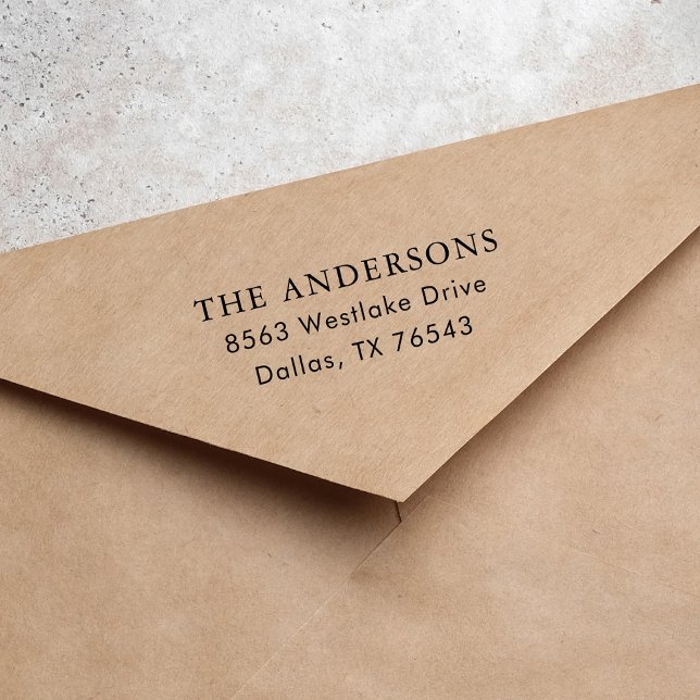 Carimbo Auto Entintado Endereço de devolução do nome da família moderna s (Criador carregado)