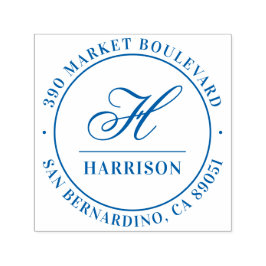 Carimbo Auto Entintado Endereço de Devolução do Nome da Família Monograma