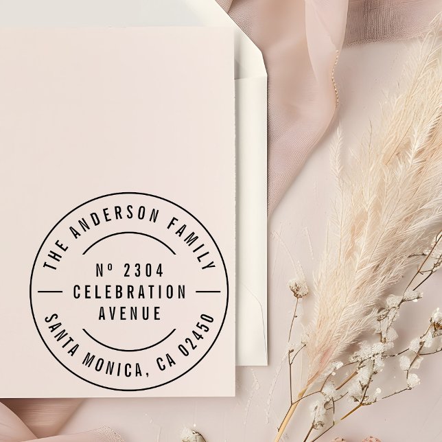 Carimbo Auto Entintado Endereço de devolução do nome da família personali (Criador carregado)