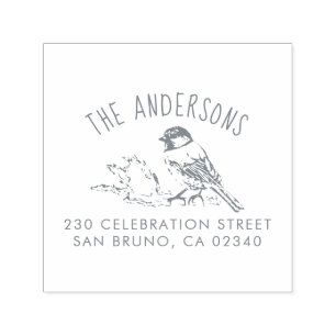 Carimbo Auto Entintado Endereço de devolução do nome da família personali