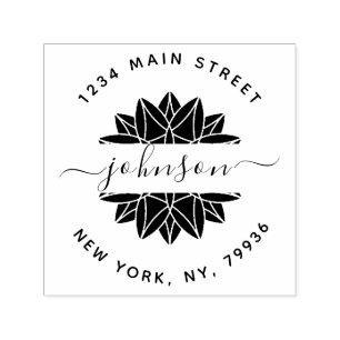 Carimbo Auto Entintado Endereço de devolução do nome da família personali