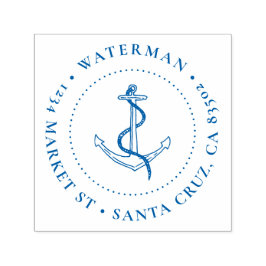 Carimbo Auto Entintado Endereço de devolução do nome da família redonda d