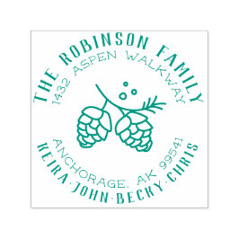 Carimbo Auto Entintado Endereço de devolução do nome da família Ronda Rus