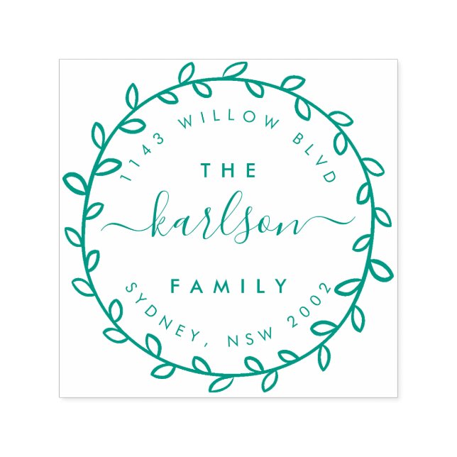 Carimbo Auto Entintado Endereço de Devolução do Nome da Família Russo Scr (Design)