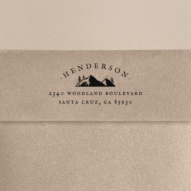 Carimbo Auto Entintado Endereço de devolução do nome da família rustic da (Criador carregado)