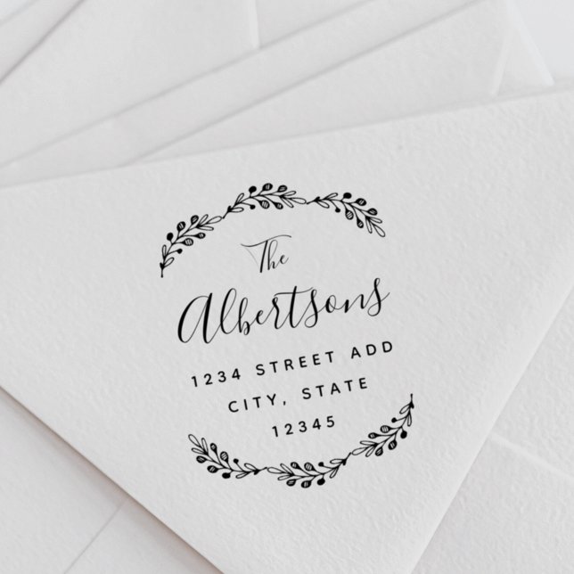 Carimbo Auto Entintado Endereço de devolução do nome da família Rustic La (Criador carregado)