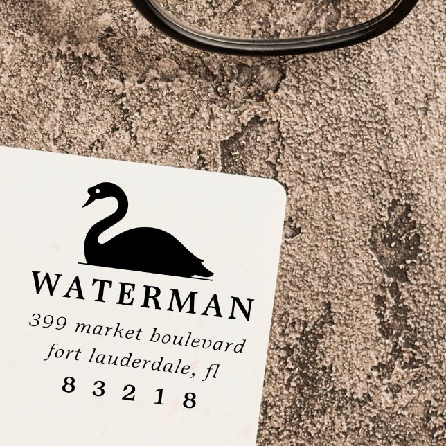 Carimbo Auto Entintado Endereço de devolução do nome da família Swan Silh (Criador carregado)