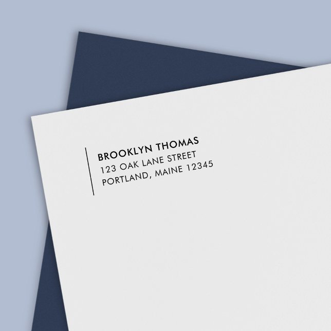 Carimbo Auto Entintado Endereço de Devolução do Nome da Linha Moderna (Criador carregado)