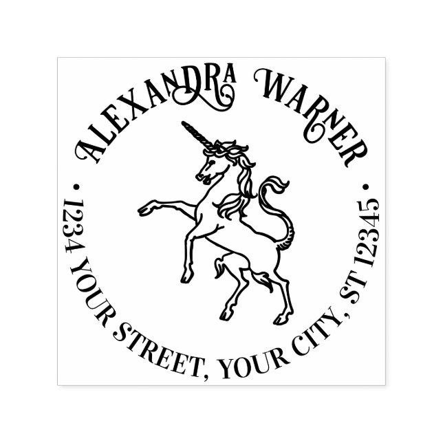 Carimbo Auto Entintado Endereço de Devolução do Nome de Arte de Linha Uni (Design)