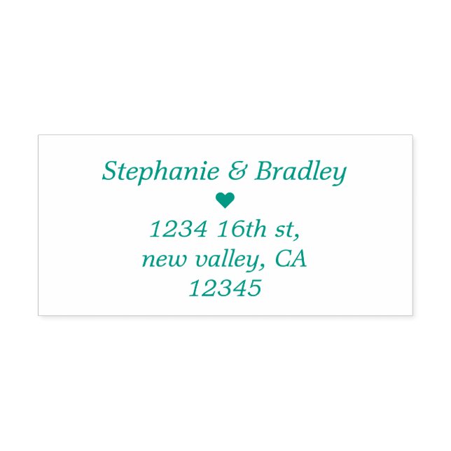 Carimbo Auto Entintado Endereço de Devolução do Nome do Casal de Casament (Design)