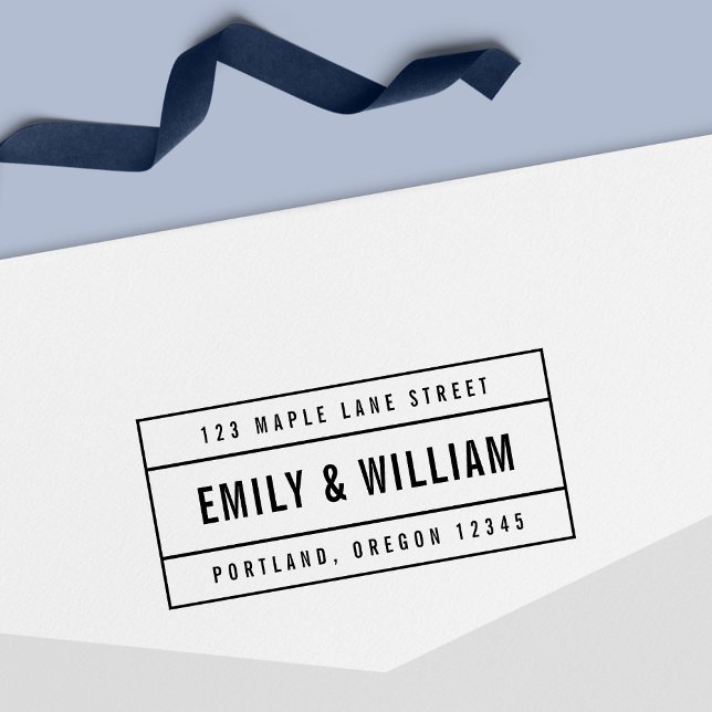 Carimbo Auto Entintado Endereço de Devolução do Nome do Casal Negrito com (Criador carregado)