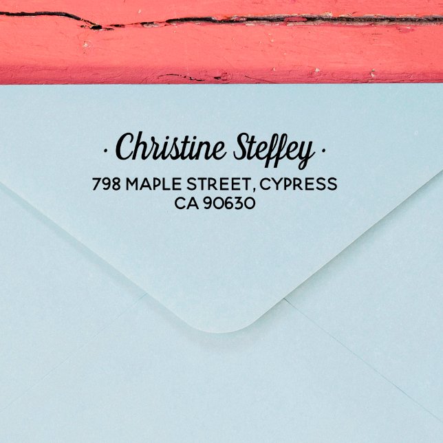 Carimbo Auto Entintado Endereço de devolução do nome do Cheio de Script M (Rubber Stamp Mock-up)