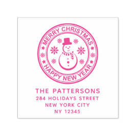 Carimbo Auto Entintado Endereço de devolução do nome do Feliz ano novo de