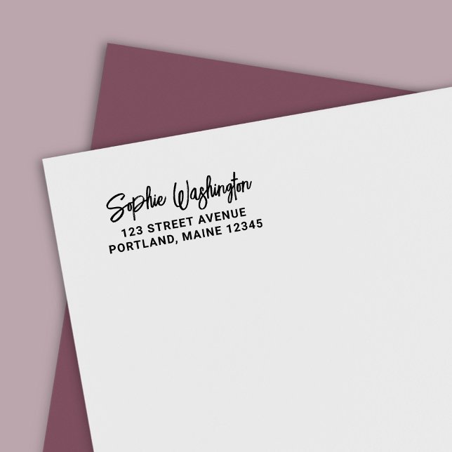 Carimbo Auto Entintado Endereço de Devolução do Nome do Script do Pincel  (Criador carregado)