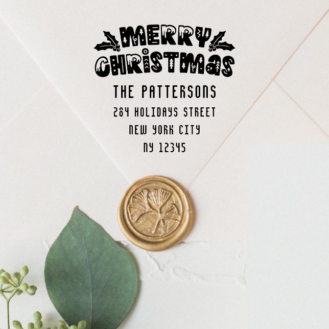 Carimbo Auto Entintado Endereço de Devolução do Nome do Script Moderno do (Criador carregado)