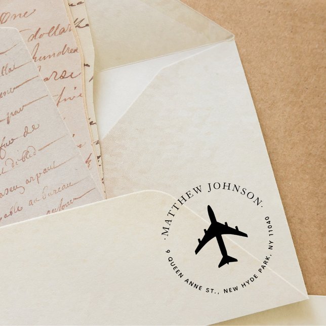 Carimbo Auto Entintado Endereço de devolução do nome personalizado redond (Criador carregado)