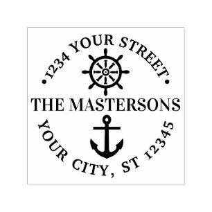 Carimbo Auto Entintado Endereço de devolução do nome redondo da roda do n