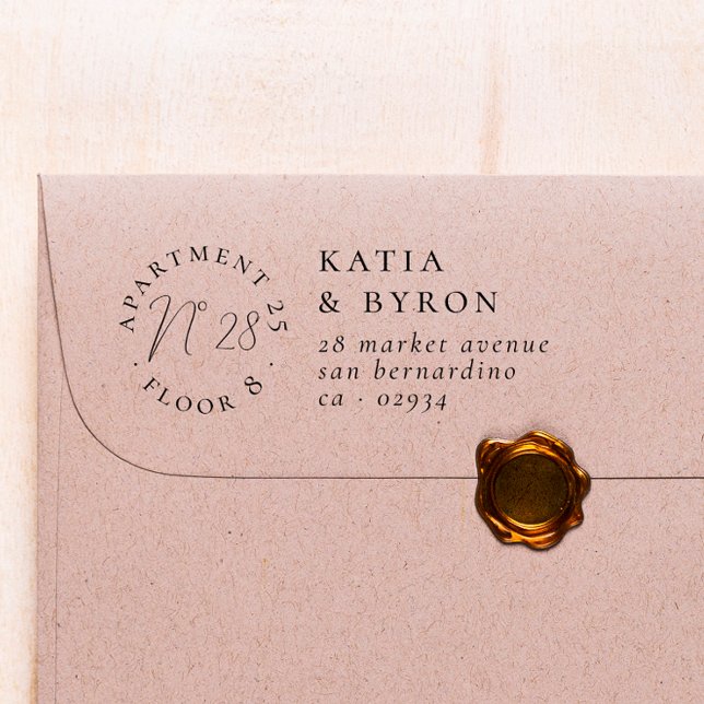 Carimbo Auto Entintado Endereço de Devolução do Número do Apartamento (Rubber Stamp Mock-up)