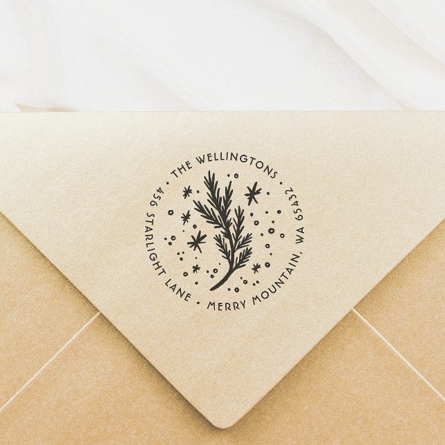 Carimbo Auto Entintado Endereço de devolução do pinheiro de Natal (Criador carregado)