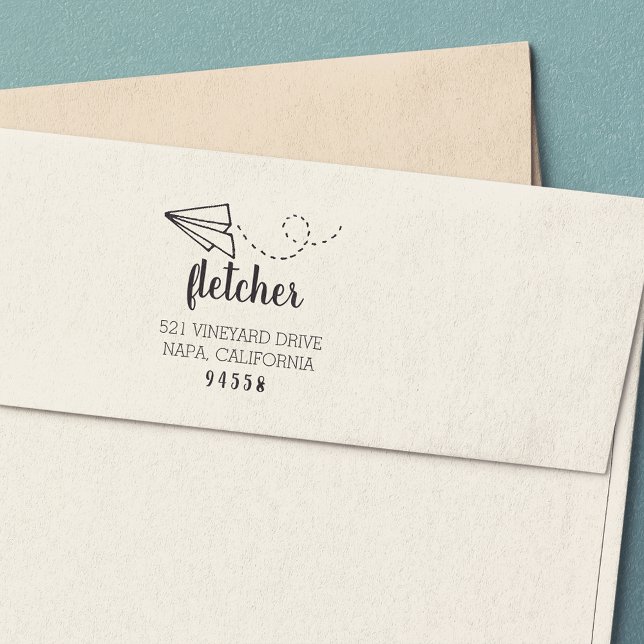 Carimbo Auto Entintado Endereço de devolução do plano de papel (Criador carregado)