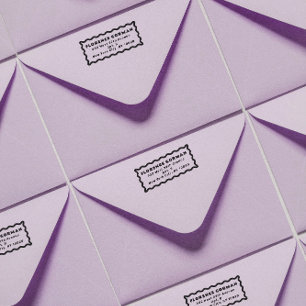 Carimbo Auto Entintado Endereço de devolução do quadro Wavy Negrito