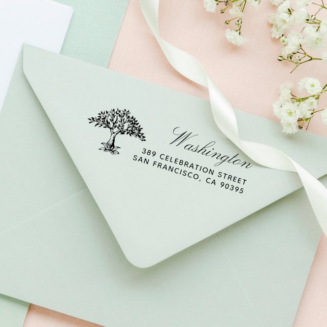 Carimbo Auto Entintado Endereço de Devolução do Script de Nome da Família (Criador carregado)