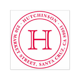 Carimbo Auto Entintado Endereço de devolução do selo redondo do monograma