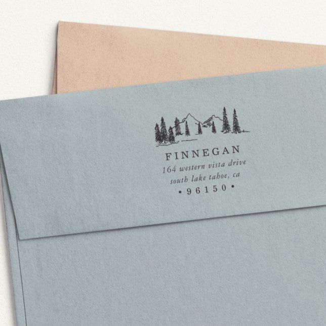 Carimbo Auto Entintado Endereço de devolução do Sketch Mountain (Criador carregado)