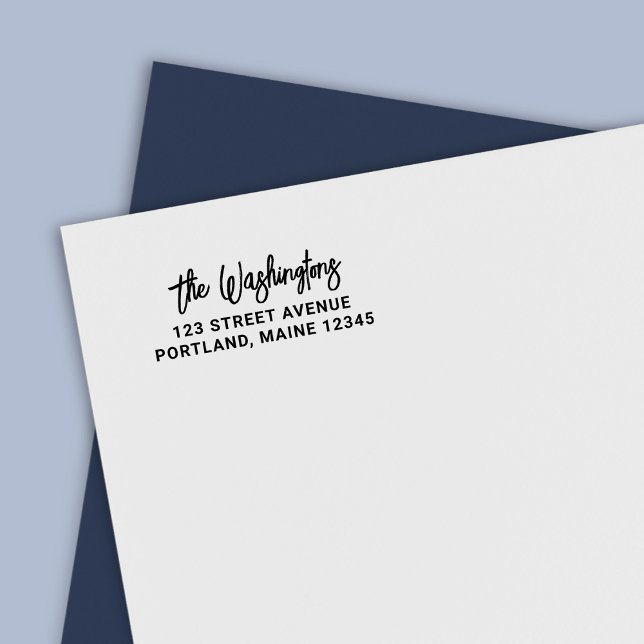 Carimbo Auto Entintado Endereço de devolução do Sobrenome de script de pi (Criador carregado)