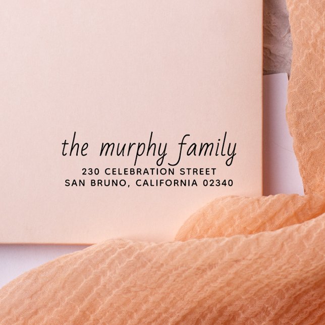 Carimbo Auto Entintado Endereço de devolução Elegante Simples (Rubber Stamp Mock-up)