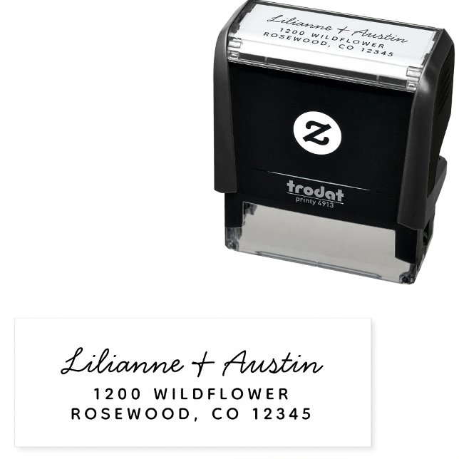 Carimbo Auto Entintado Endereço de Devolução em Letra Simples Moderna (Modern Simple Script Return Address Self-inking Stamp by Painted Paperie
)