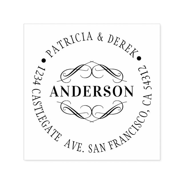 Carimbo Auto Entintado Endereço de devolução florescente (Design)