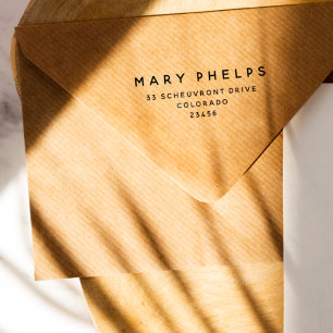 Carimbo Auto Entintado Endereço de devolução formal moderno simples