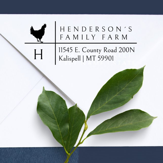 Carimbo Auto Entintado Endereço de devolução inicial da família de Fazend (Criador carregado)