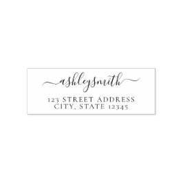 Carimbo Auto Entintado Endereço de devolução mínima Elegante