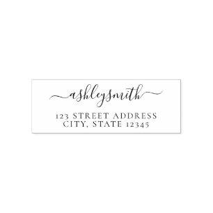 Carimbo Auto Entintado Endereço de devolução mínima Elegante